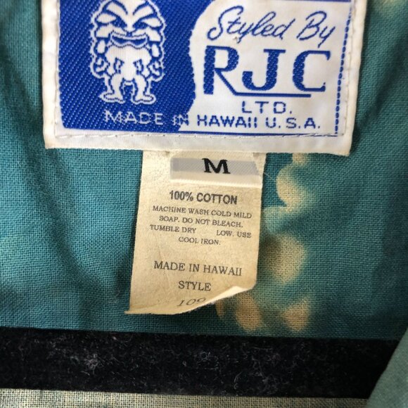 Styled by RJC Made In Hawaii Mens Surfboard & Palm Tree Print Hawaiian Shirt M - Picture 4 of 4